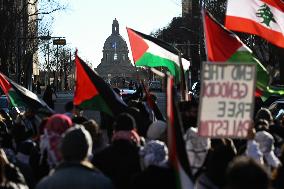 Pro-Palestinian Solidarity Rally 'Edmonton March For Gaza'
