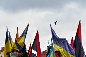 Prayer for perished Ukrainian military personnel in Lviv