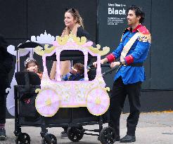 Joe Jonas with his children during Halloween Day