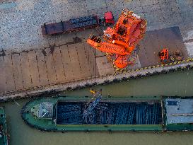 Huaigang Special Steel Terminal at The Beijing-Hangzhou Grand Canal in Huai 'an