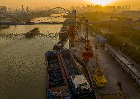 Huaigang Special Steel Terminal at The Beijing-Hangzhou Grand Canal in Huai 'an