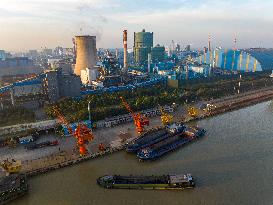 Huaigang Special Steel Terminal at The Beijing-Hangzhou Grand Canal in Huai 'an