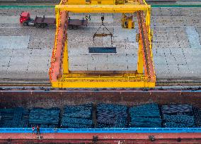 Huaigang Special Steel Terminal at The Beijing-Hangzhou Grand Canal in Huai 'an