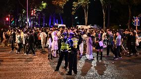 Citizens Dress Up And Take Part in A Halloween Parade in Shanghai