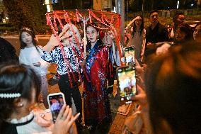 Citizens Dress Up And Take Part in A Halloween Parade in Shanghai