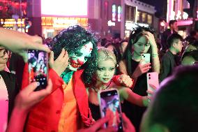 Citizens Dress Up And Take Part in A Halloween Parade in Shanghai