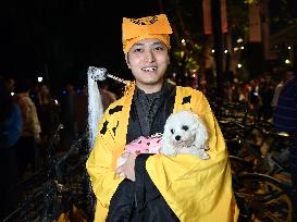 Citizens Dress Up And Take Part in A Halloween Parade in Shanghai