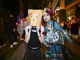 Citizens Dress Up And Take Part in A Halloween Parade in Shanghai