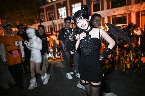 Citizens Dress Up And Take Part in A Halloween Parade in Shanghai