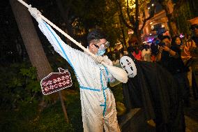 Citizens Dress Up And Take Part in A Halloween Parade in Shanghai