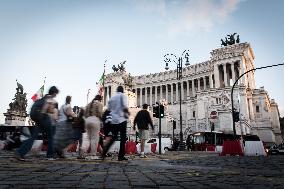 The New Metro C Construction Site In Piazza Venezia