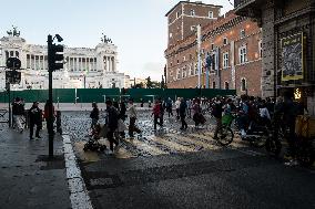 The New Metro C Construction Site In Piazza Venezia