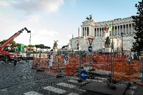 The New Metro C Construction Site In Piazza Venezia