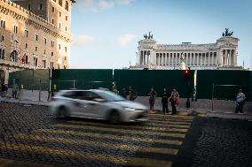 The New Metro C Construction Site In Piazza Venezia