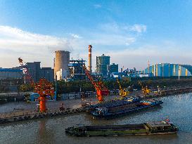 Huaigang Special Steel Terminal at The Beijing-Hangzhou Grand Canal in Huai 'an