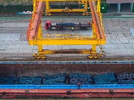 Huaigang Special Steel Terminal at The Beijing-Hangzhou Grand Canal in Huai 'an