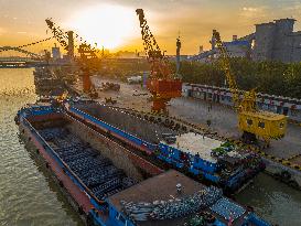 Huaigang Special Steel Terminal at The Beijing-Hangzhou Grand Canal in Huai 'an