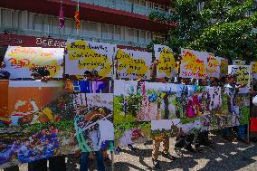 Activists Held A Protest Against The Privatisation Of The Ceylon Electricity Board (CEB)