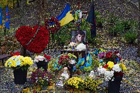 Grave of Dmytro Kotsiubailo in Kyiv