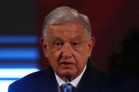 Mexican President, Lopez Obrador Briefing Conference