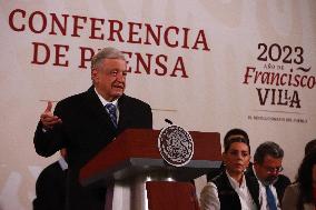 Mexican President, Lopez Obrador Briefing Conference