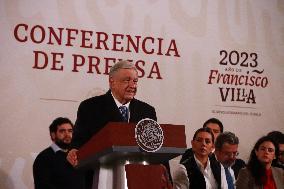 Mexican President, Lopez Obrador Briefing Conference