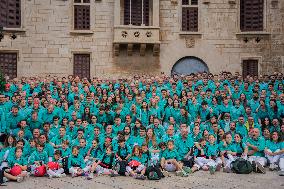 Diada Castellera Of All Saints' Day In Vilafranca Del Penedes.