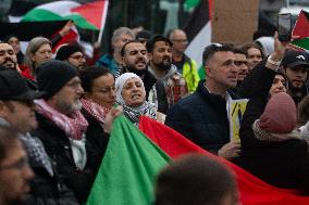 Pro-palestine And Counter Demonstration In Cologne