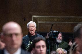 Anti-War Protesters Interrupt Blinken At Senate - Washington