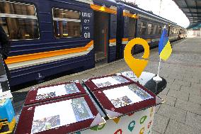 Presentation of new postage stamp celebrating railway workers in Dnipro