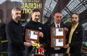 Presentation of postal block celebrating railway workers in Kyiv