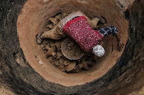Production of Clay Lamps For Diwali Festival - India