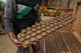 Production of Clay Lamps For Diwali Festival - India