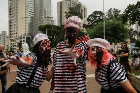 Zombie Walk Celebration Of The Day Of The Dead In São Paulo Brazil
