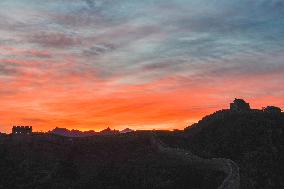 The Jinshanling Great Wall At Dawn in Chengde