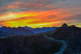 The Jinshanling Great Wall At Dawn in Chengde