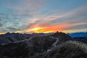 The Jinshanling Great Wall At Dawn in Chengde