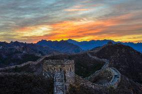 The Jinshanling Great Wall At Dawn in Chengde