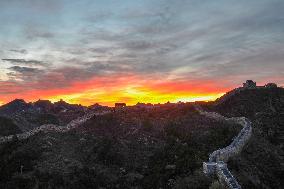 The Jinshanling Great Wall At Dawn in Chengde