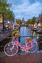 Flower Decorated Bike In Amsterdam