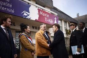 French President Visits Brittany After Storm Ciaran