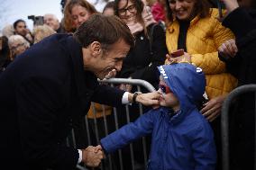 French President Visits Brittany After Storm Ciaran