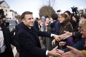 French President Visits Brittany After Storm Ciaran