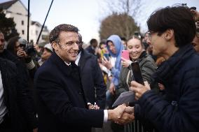 French President Visits Brittany After Storm Ciaran