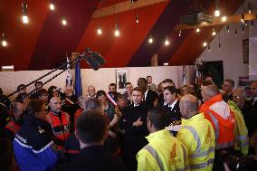 French President Visits Brittany After Storm Ciaran