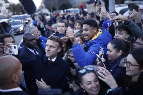 French President Visits Brittany After Storm Ciaran