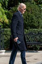 US President Joe Biden departs the White House for Lewiston, Maine