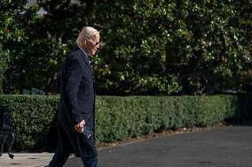 US President Joe Biden departs the White House for Lewiston, Maine