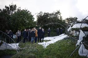 French President visits Brittany after Storm Ciaran