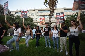 Familiies And Friends Of Israelis Held Hostage By Hamas In Gaza Held An Event At The ''Hostages Square''